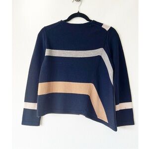 Trans Work Stylish Navy and Tan Sweater